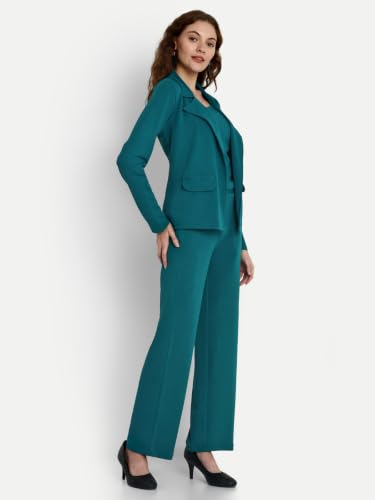 Image of Leriya Fashion Co ord Set For Women Stylish | Lycra Blend Western Blazer Suit 3 Piece Co ord Set | Casual Blazer For Women Stylish Formal Professional Office Wear