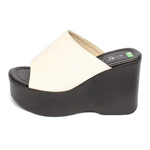 Image of epdavin Women's Simple Comfy Platform High Heel Slippers Slides
