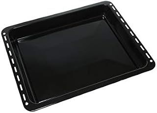 Invero Universal Enamelled Deep Oven Baking Tray Pan - Ideal for Spare or Replacement - Compatible with Most Ovens (455mm x 370mm x 46mm) - Black