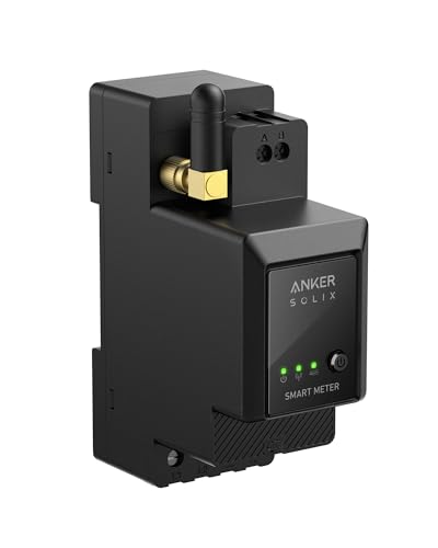 Anker SOLIX Smarter Zähler Intelligente Energieüberwachung Unterstiitzt WLAN Bluetooth RS-485 Intelligente App-Steuerung Kompatibel mit Solarbank 2 Serie & 3 Pro 10 Jahre Leistung