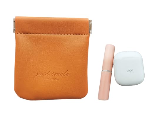 3.3x3.1 Inch PU Leather Squeeze Coin Purse bag Portable Women and Men Earbuds Headphone Storage Pouch3