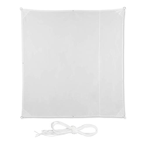 Relaxdays Toldo - Vela Impermeable con Protección UV, Blanco, 2 x 2 m