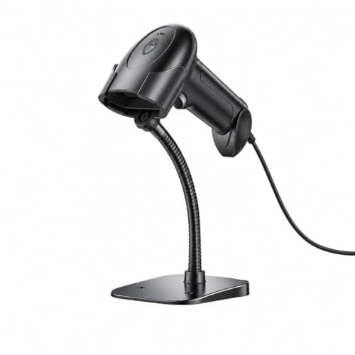 Image of HIROBOT Wired 2D /1D Barcode Scanner with Stand, Image Reader for QR Codes | Ideal for Retail Inventory and POS Systems, Scanning Barcode from Phone and Computer Screen