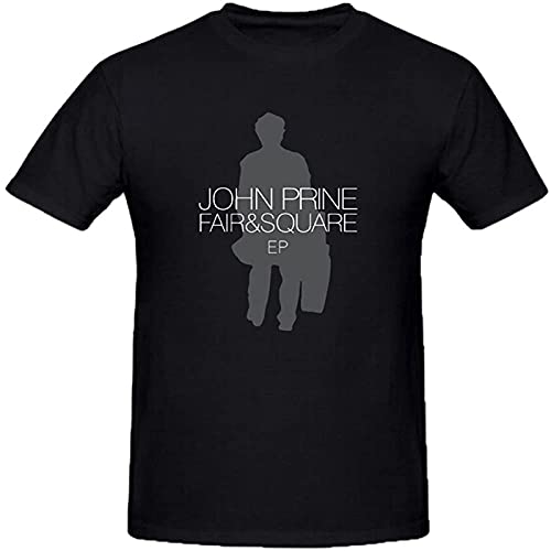 John Prine Fair Square Ep Custom Mens T Shirts Design Round Neck Size M Black