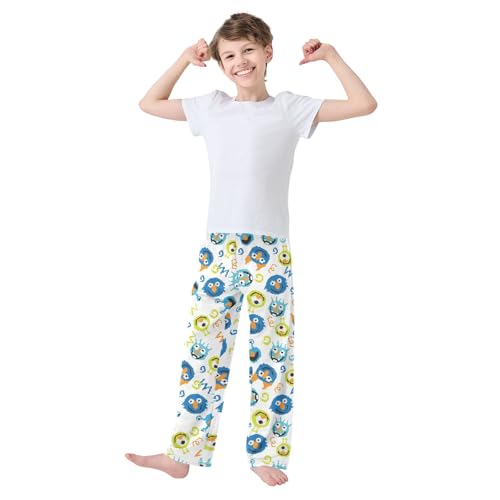 Boys' Pants Pixel Monster Cute Long Bottoms Jogger Pants Elastic Waist Trousers with Pockets S-XL2