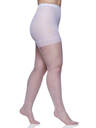 Berkshire Women's Plus-Size Queen Shimmers Ultra Sheer Control Top Pantyhose 4412,White,3X-4X #TOP16