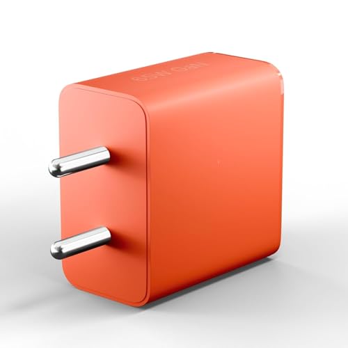 Image of 65W Gan Trio Charger Adapter | 3 Port USB Type C to A Fast Wall Charging Adaptor | Compatible with phone (4a) Pro, (4a), (3a) Lite, (3a) Pro, (3), 2 Pro, (2a) Plus, (2a), (2), 1,2 pro | Orange