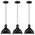 3 Pack 1 Light 8” Vintage Pendant Light Fixtures,Industrial Hammer Metal Hanging Light Rubber Wood Black Finish Pendant Lamp for Kitchen Island,Farmhouse Dining Room Over Sink