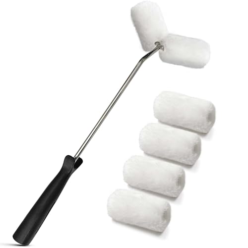 Viganoc Small Double Roller Brush, Paint Roller Covers, Paint Rollers Naps, House Painting Supplies Covers, Roller Frame and Paint Roller Kit for Stair Balusters, Fences, Pipes, Tube, etc.