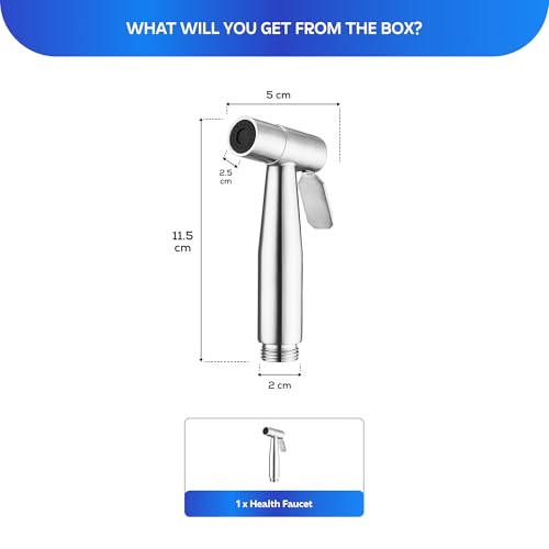 Image of MIORAH MIORAH SS 304 Jet Spray Gun for Toilet | Hand Shower for Bathroom | Health Faucet with High Pressure Spray | Durable Stainless Steel