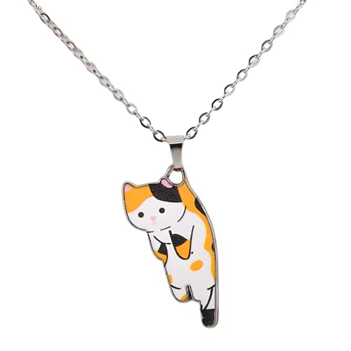 Collier Chat Noir Assorti Argent Pendentif Émail Bijou Halloween Femme