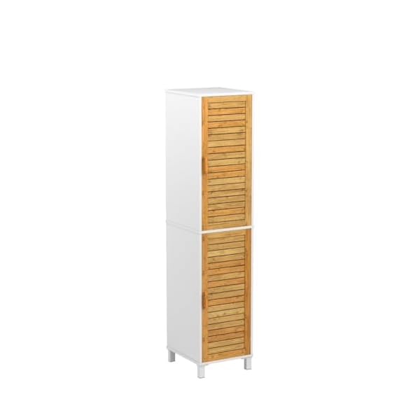 osoltus Badregal Hochschrank 190cm Wandschrank Bambus Aarhus – Bild 5