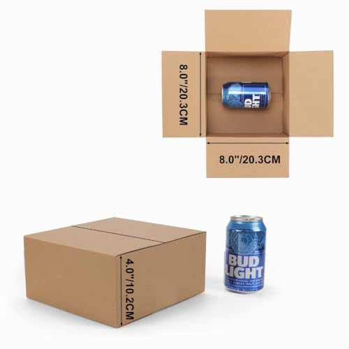 HORLIMER Boîte Carton d'expédition avec couvercle 20,4x20,4x10,2 cm Lot de 40, Carton de Livraison Pliable pour Expédition Postale, Courrier ou Cadeau, Marron – vue 2