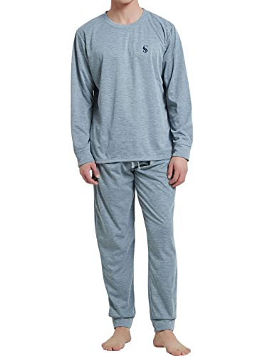 SaneShoppe Ensembles de Pyjama Chauds en Polaire pour Hommes, vêtements de détente Thermiques (XXL, Pyjama Gris) Cover