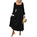 Kleider Damen Freizeit Kleid Fashion Winterkleid Langarm Winterkleider Lang Outfit Boho Dress Winter Damenkleider Für Hochzeitsgäste (Schwarz XXL)