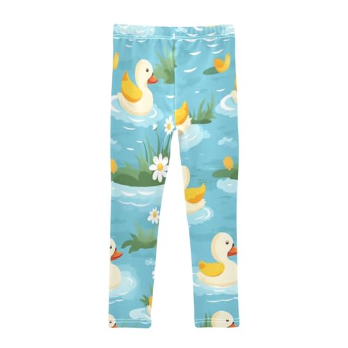 Toddler Girls Leggings Printed Yoga Pants Leggings White Flowe Duck for Kids2