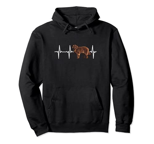 Newfoundland Heartbeat Love My Dog Pullover Hoodie, Black, S