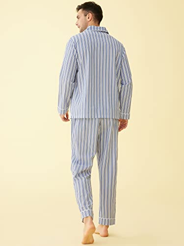 Latuza Men's Lightweight Cotton Pajamas Long Sleeves Shirt Pants Set3