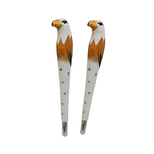Pack de 2 bolígrafos de gel tallados en madera animal miniatura 1