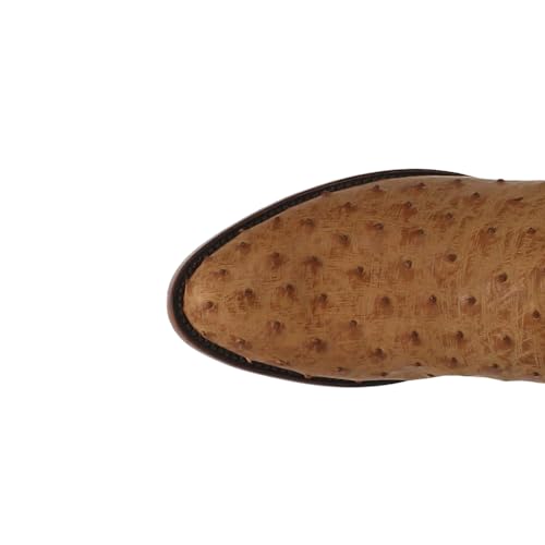 Dan Post Mens Gehrig Ostrich Embroidered Round Toe Pull On Dress Boots Mid Calf - Brown4