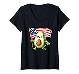Photo Gallery donna avocado 4 luglio american usa flag vegan divertente ragazzi ragazze maglietta con collo a v Photo Gallery donna avocado 4 luglio american usa flag vegan divertente ragazzi ragazze maglietta con collo a v