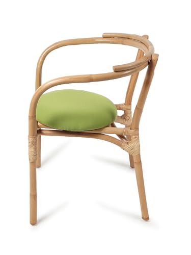 Image of Habere India-All the Cultures Fabricating India Cane Furniture | Outdoor Furniture | Arm Chair | Outdoor Chairs for Balcony - Green (57 * 58 * 73 cm)
