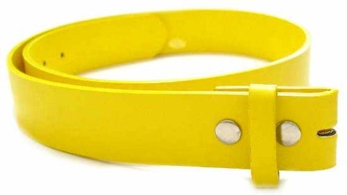 All Color Leather Belt For All Buckles (Large, Yellow)