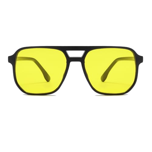 Long Keeper Retro Square Sunglasses for Women Men Vintage Pilot Driving Sunglasses Trendy Classic Double Bridge Glasses UV4002