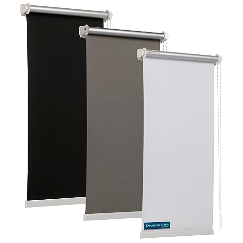 TEXMAXX® Reflect Verdunklungsrollo ohne Bohren - 90 x 220cm (Stoffbreite 86cm) / Thermo Rollos für Fenster ohne Bohren/Fensterrollo innen ohne Bohren/Thermorollo ohne Bohren inkl. Zubehör - Grau