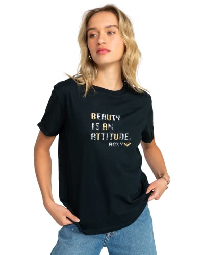 Roxy Femme Sparkle Evening Attitude T-Shirt, Anthracite, S EU
