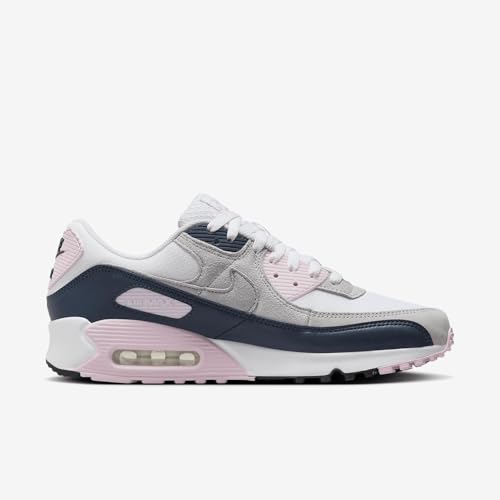 Nike Air Max 90 Men's Shoes (DM0029-106, White/Pink Foam/Armory Navy/Wolf Grey) Size 133