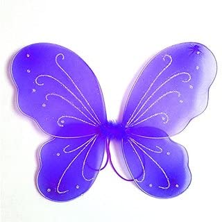 Image of Royals Wings Fairy Prop For Kids Birthday Party Accesories,Baby Girl's Fairy Butterfly Wings Costume (Purple)