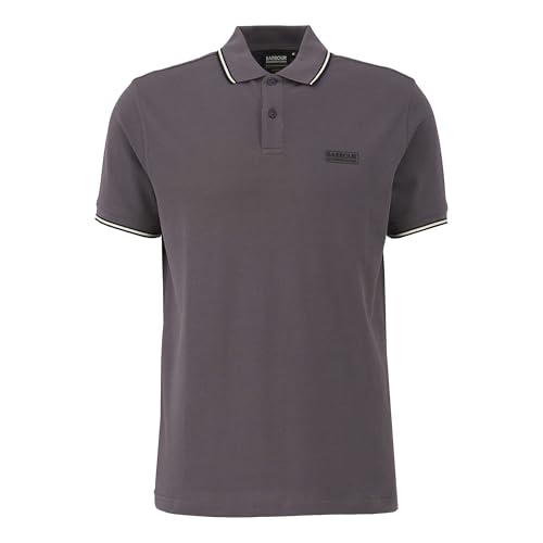 Barbour International Evan Tipped Polo Shirt, Aluminium (UK, Alpha, XL, Regular, Regular, Aluminium)