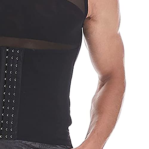Camisa de Compressão Apertada, Colete Masculino de Nylon Altamente Elástico para Reduzir a Gordura (
