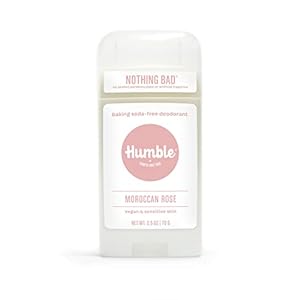 HUMBLE BRANDS Aluminum-Free Deodorant, Vegan and Cruelty- free, Formulated for Sensitive Skin, Moroccan Rose, 2.5 Ounce (Pack of 1)