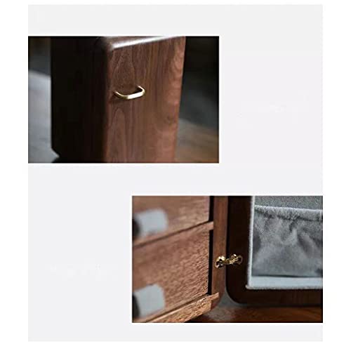 Coffret à bijoux grande capacité avec tiroir en bois massif - 3