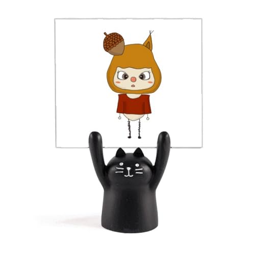 Memo holder écureuil mignon et chat noir cadeau pour collègue