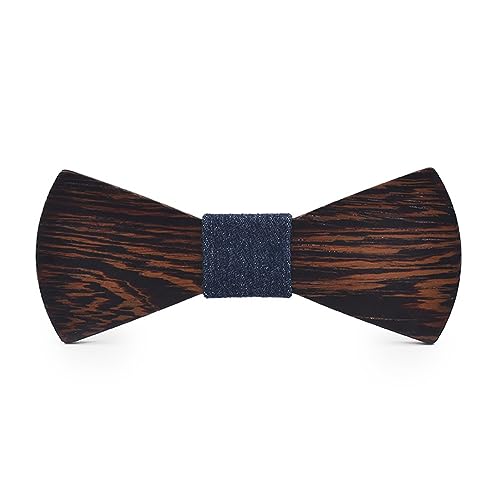 Mens Bow Ties Natural Wood Bow Tie Handcrafted Wooden Bowtie Adjustable Bowties for Tuxedo Wedding Party (09)