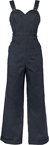 Voodoo Vixen Marlene Latzhose Frauen Latzhose blau L 98% Baumwolle, 2% Elasthan Rockabilly Cover