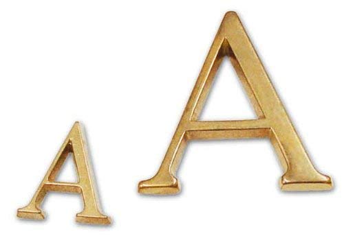 LETTERA IN OTTONE con pioli di fissaggio (Lettera