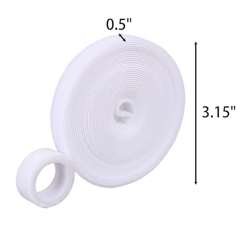Image of Double Sided Hook and Loop Strips - 0.57 Inch x 16.5 Feet, Hook and Loop Roll for Efficient Fastening, Bundling, and Organization, Nylon Self-Adhesive Tape for Home, Office, School, Crafting