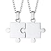 Produktbild Custom4U Edelstahl/S925 Silber Puzzle Paar Anhänger, Edelstahl Herz/Stern Puzzle Kette Lasergravur Halskette,Personalisiert Puzzle Paar Edelstahl Anhänger für Freund,Paar,Kindern
