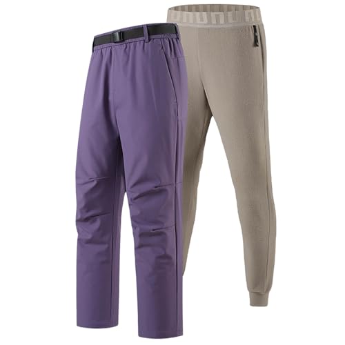 Pantalones de exterior para hombre, desmontables, forrados, pantalones largos de entrenamiento, resistentes al viento, térmicos, pantalones de correr, pantalones rectos chinos, pantalones de otoño e