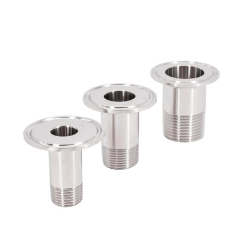 Adaptador 3/8" BSPT macho a Tri Clamp de 0,75" en acero inoxidable SUS 304 3