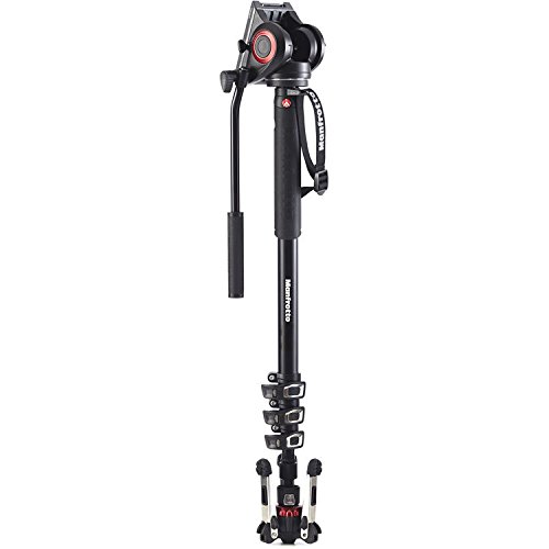 Manfrotto Xpro Aluminum Video Monopod With 500 Series Video Head, Bundled With Extra Zaykir Video Plate #TOP2