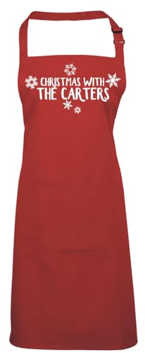 Tablier de cuisine personnalisé prénom pour Noël avec motif imprimé blanc Edward Sinclair