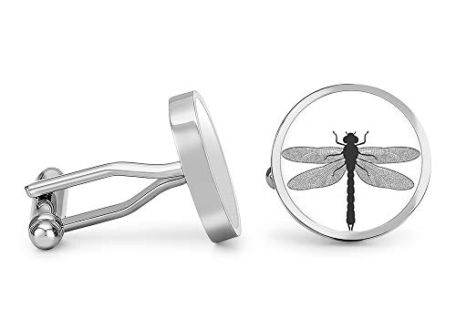 Mancuernillas Dragonfly de Acero Plateado miniatura 1