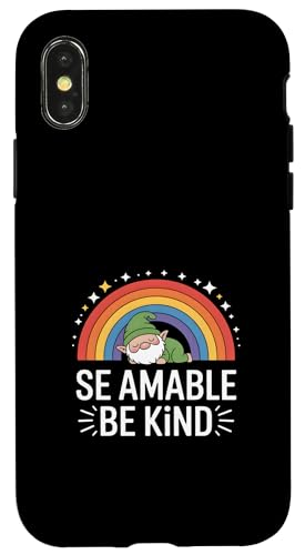 Funny Be Kind Sleeping Gnome ���C���{�[ �i�� �X�}�z�P�[�X iPhone X/XS �p