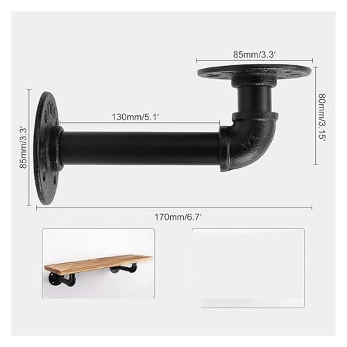 Support mural flottant robuste contre le manque de place étagère tuyau 19cm - 2
