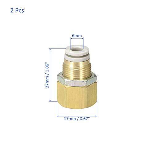 M METERXITY 2 Pack 1/8 PT Female Pipe Fitting, Straight Union, Bulkhead Push to Connect Fittings - Image 3